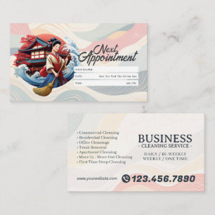 Appointment Reminder House Cleaning Housekeeping Business Card