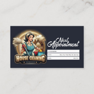 Appointment Reminder House Cleaning Housekeeping Business Card