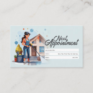 Appointment Reminder House Cleaning Housekeeping Business Card