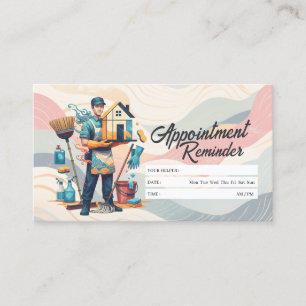 Appointment Reminder House Cleaning Housekeeping Business Card