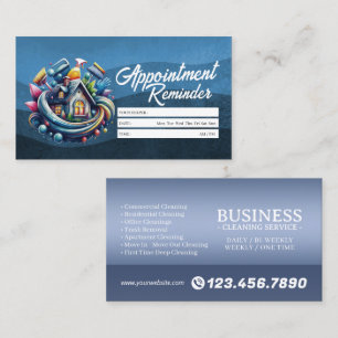 Appointment Reminder House Cleaning Housekeeping Business Card