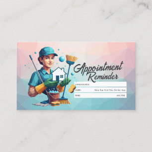 Appointment Reminder House Cleaning Housekeeping Business Card