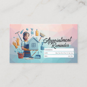 Appointment Reminder House Cleaning Housekeeping Business Card