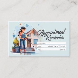 Appointment Reminder House Cleaning Housekeeping Business Card