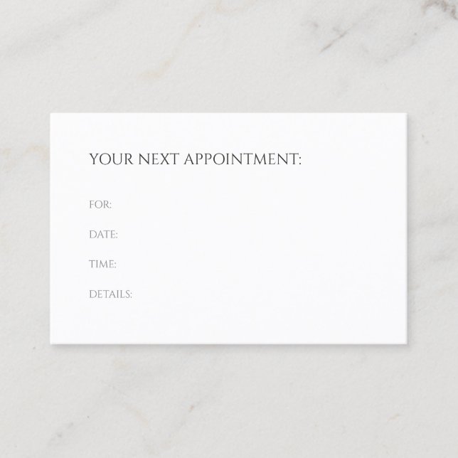 Appointment Reminder Modern Minimalist Template (Front)