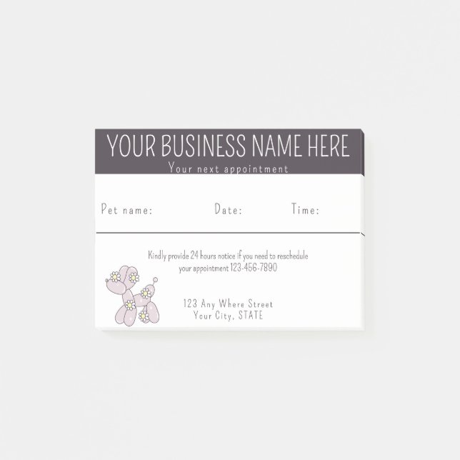 Appointment reminder Pet grooming balloon dog Post-it Notes (Front)