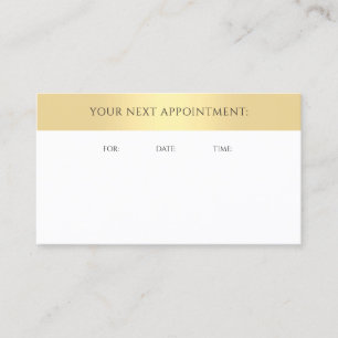 Appointment Reminder Stylish Gold Look Template Card
