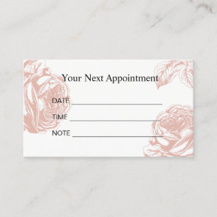 Appointment Reminder Vintage Rose Floral Salon