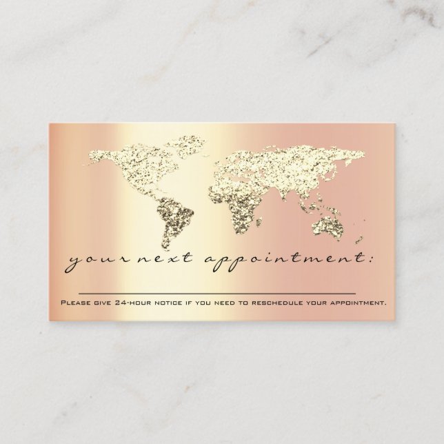 Appointment Reminder Word Map Gold Trader Finance Business Card (Front)