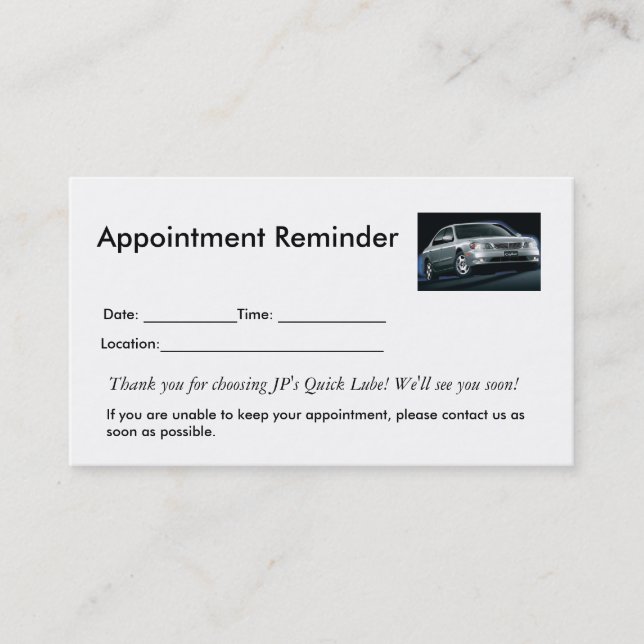 Appointment Reminders (Front)