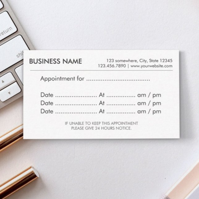 Appointment Simple Plain Reminder Card (Creator Uploaded)