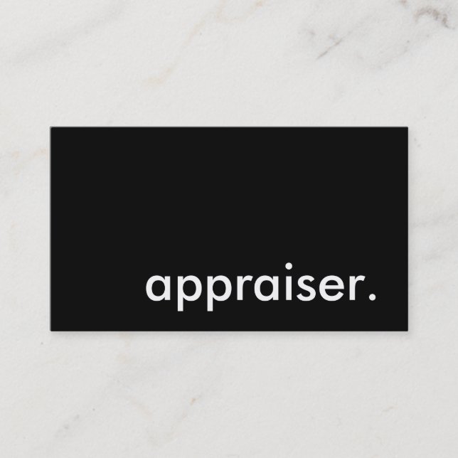 appraiser. business card (Front)