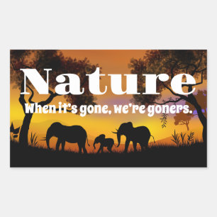 Appreciate Nature and Elephants Rectangular Sticker