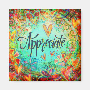 Appreciate Pretty Floral Fun Inspirivity ONE WORD Magnet