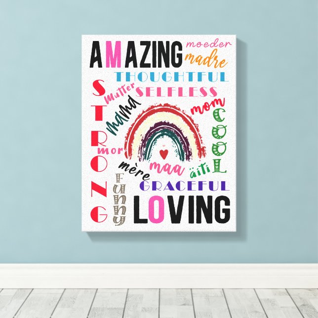Appreciate Special Mum On Valentine's Day With  Canvas Print (Insitu(Wood Floor))