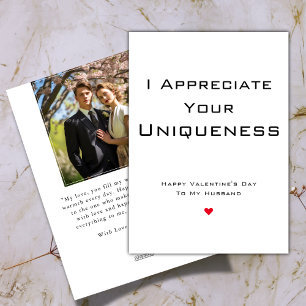 Appreciate Your Husband   Valentine's Day Photo Holiday Card