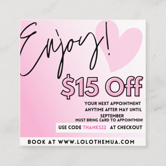 Appreciation Cards (Back)