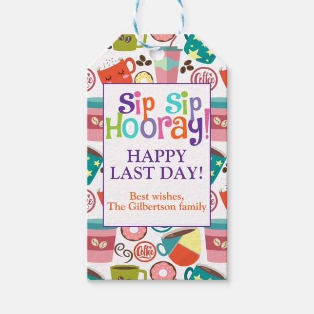 Appreciation Coffee Thank You Gift Tags (Front)