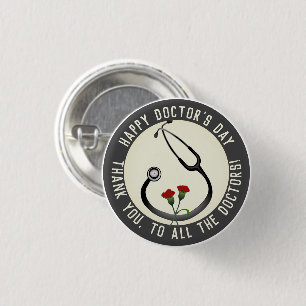 Appreciation Doctor's Day Stethoscope  3 Cm Round Badge