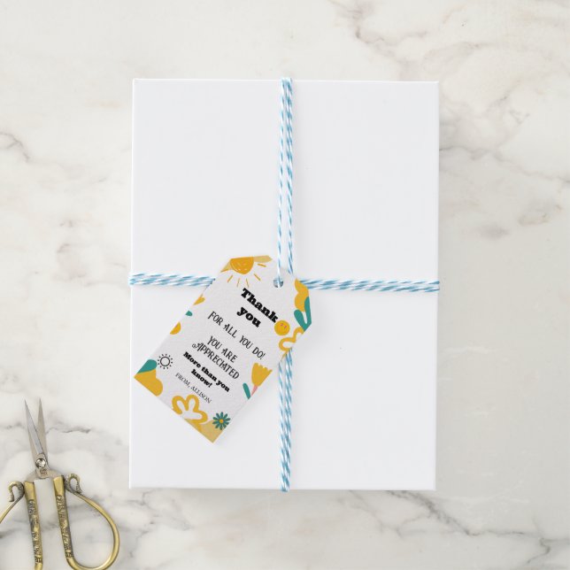 Appreciation favour tag boho groovy teacher  gift  (With Twine)
