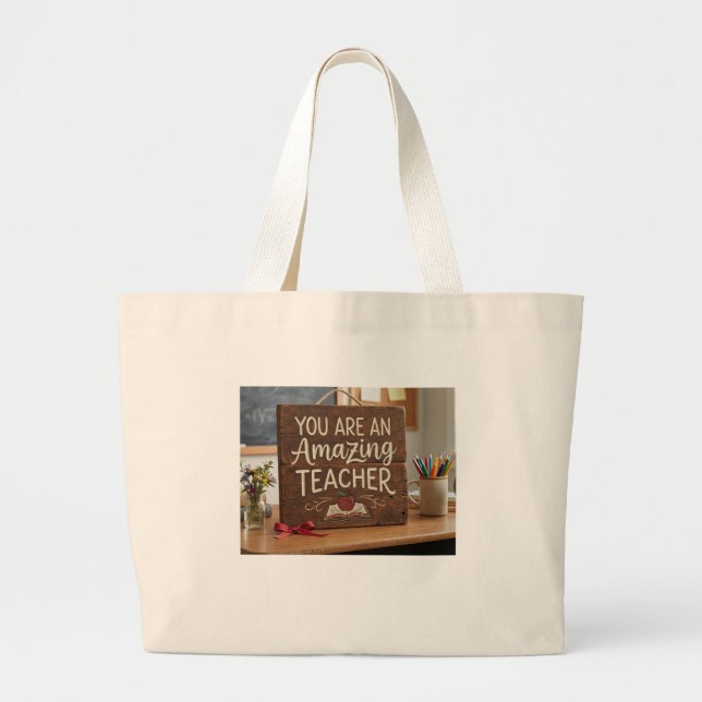Appreciation for teachers large tote bag (Front)