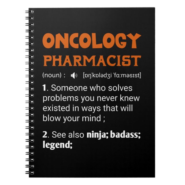 Appreciation Gift for Oncology Pharmacist Notebook (Front)