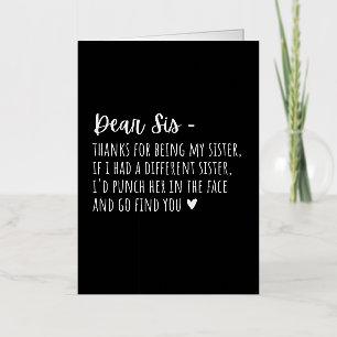 Appreciation Gift For Sisters. Foil Holiday Card