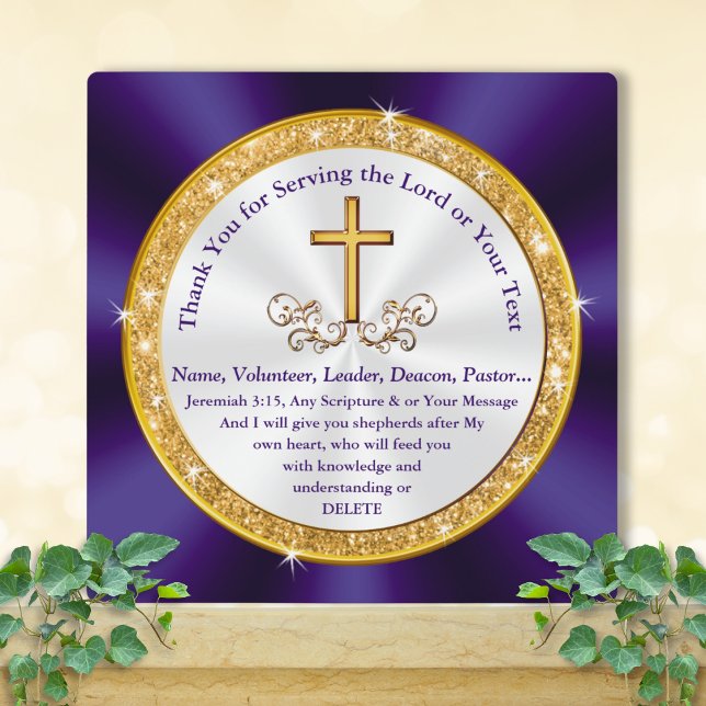 Appreciation Gifts for Church Leaders, Volunteers, Plaque (Personalized, Sunday School Teacher Gifts. Christian Teacher Gifts. Personalized Gifts for Pastors. )
