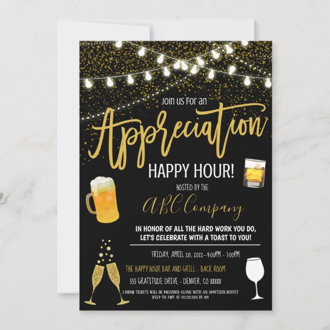 Appreciation Happy Hour Invitation (Front)