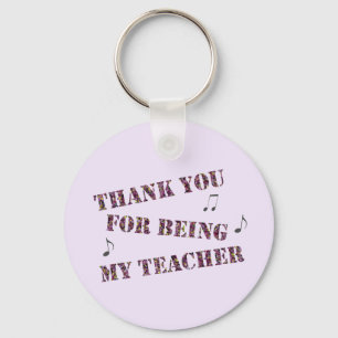 Appreciation Music Teacher Musical Notes Thank You Key Ring