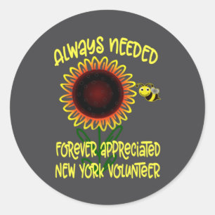 Appreciation New York Always Needed Volunteer Reco Classic Round Sticker
