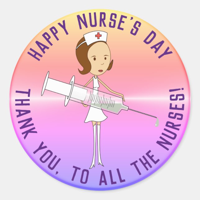 Appreciation Nurse's Day  Classic Round Sticker (Front)