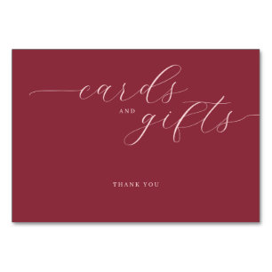 Appreciative Maroon Minimalist Thank You Card