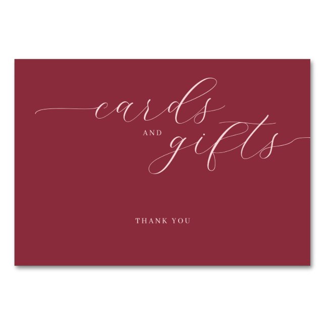Appreciative Maroon Minimalist Thank You Card (Front)