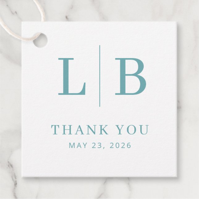 Appreciative Teal Minimalist Wedding Favor Tag (Front)