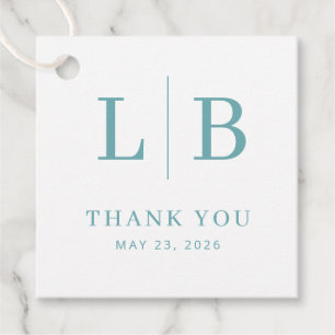Appreciative Teal Minimalist Wedding Favour Tag