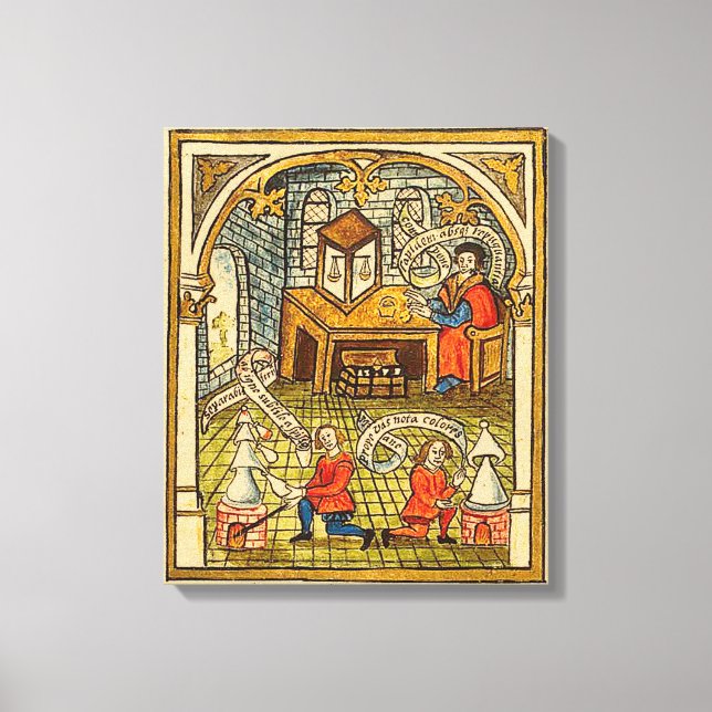 Apprentices in a Mediaeval Laboratory Canvas Print (Front)
