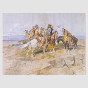 Approach of the White Men by C. M. Russell Tissue Paper