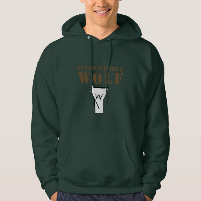 Approachable Wolf ( Green ) Hoodie (Front)