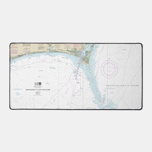 Approaches to Cape Fear River Nautical Chart 11536 Desk Mat (Front)