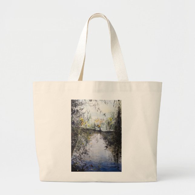 Approaching Dusk Goldbekkanal Hamburg 2014 Large Tote Bag (Front)
