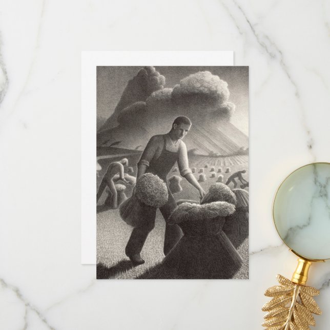 Approaching Storm by Grant Wood Thank You Card (Front/Back In Situ)