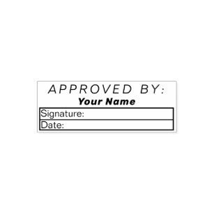 Approved By Bookkeeping Signature Name Date Self-inking Stamp