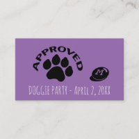 Approved Dog Year Party Monogram B card