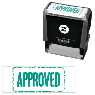 Approved green ink Self-inking rubber office stamp