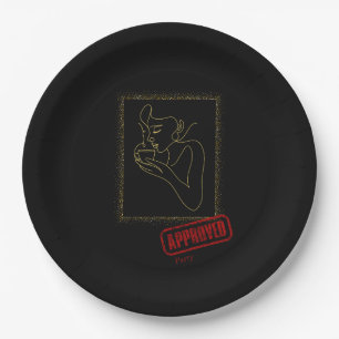 Approved Party Black Gold Coffee Lover Paper Plate