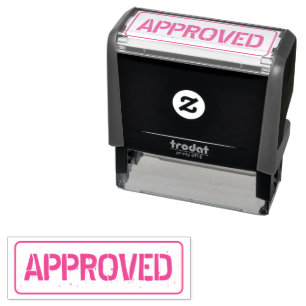 Approved pink office Self-inking rubber stamp