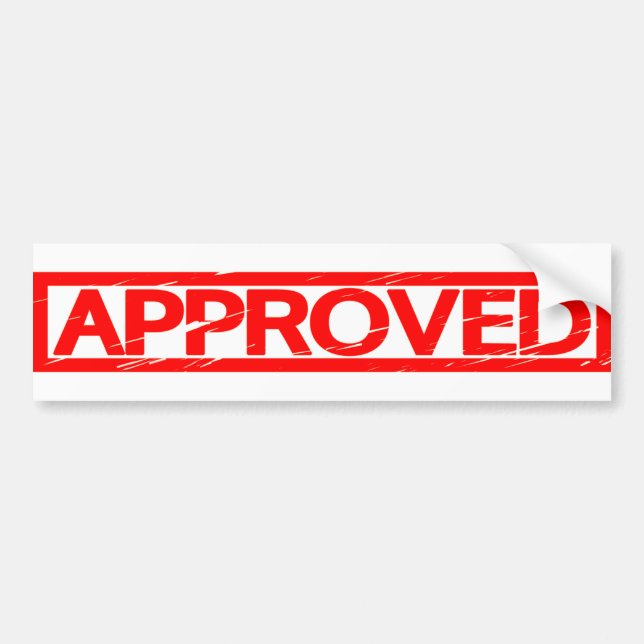 Approved Stamp Bumper Sticker (Front)