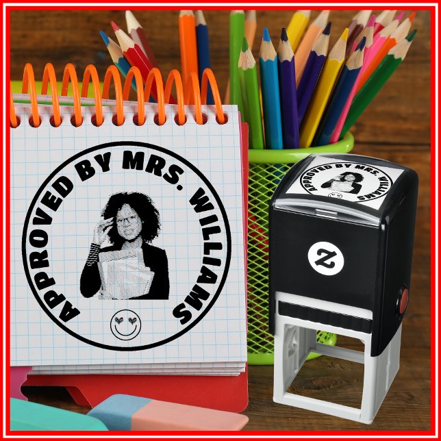 Approved Teacher Custom Face Photo Self-inking Stamp (Creator Uploaded)