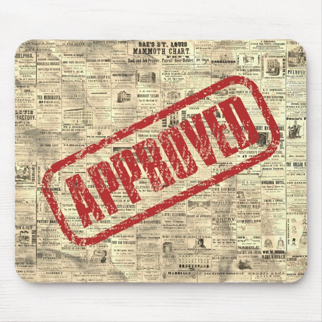 Approved Vintage Stamp Mouse Pad (Front)